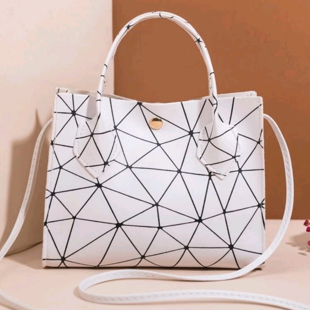 2 for $8 (special) Mini Snap button geometric pattern square bag